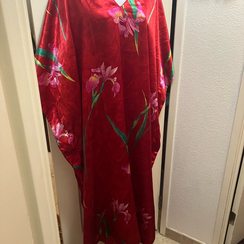 Winlar Red Floral Kaftan Dress